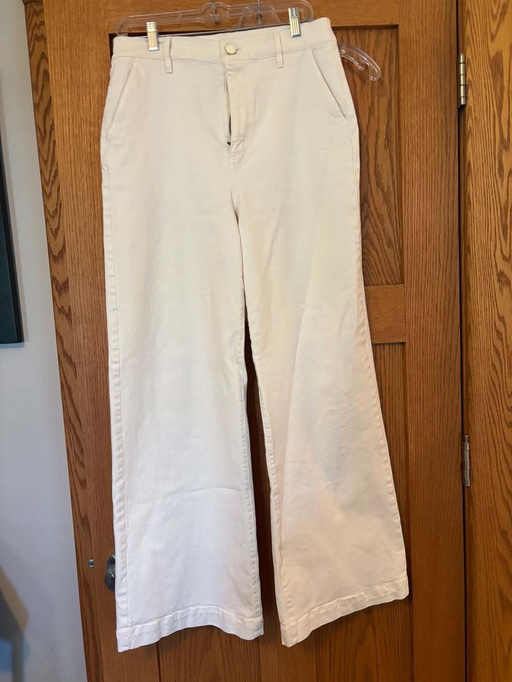 Ann Taylor Cream Wide Leg Pants Size 10